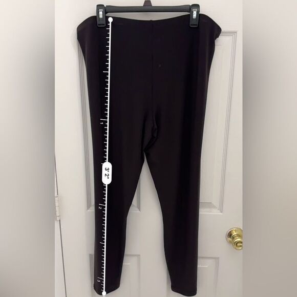 Sympli High Waisted Elastic Pull On Pants Dark Brown Size 18 Stretchy Straight - Picture 5 of 5